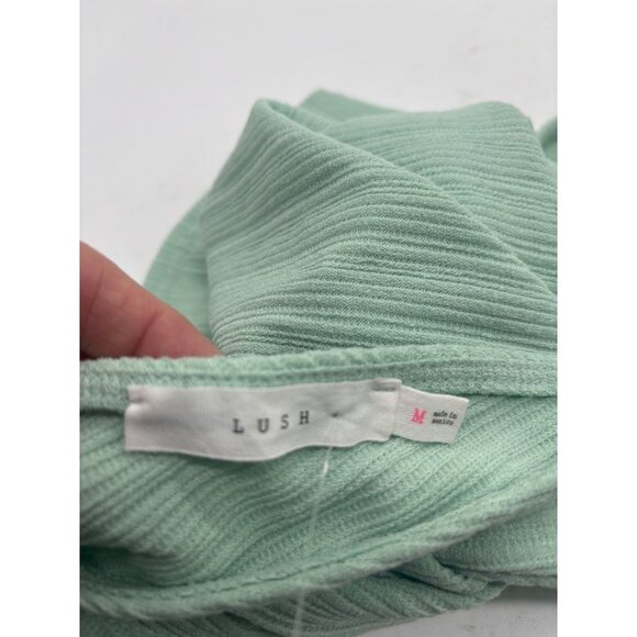 LUSH Junior’s Ribbed Sleeveless Wrap Tie Back Top, Mint Green - Picture 9 of 9